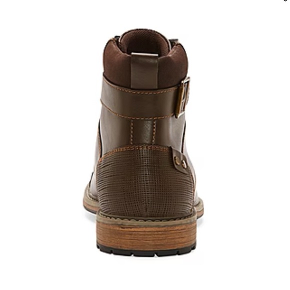 JF J.Ferrar Mens Slate Block Heel Lace Up Boots - Picture 3 of 4